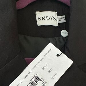 SNDYS Double-Breasted Black Coat (NWT)